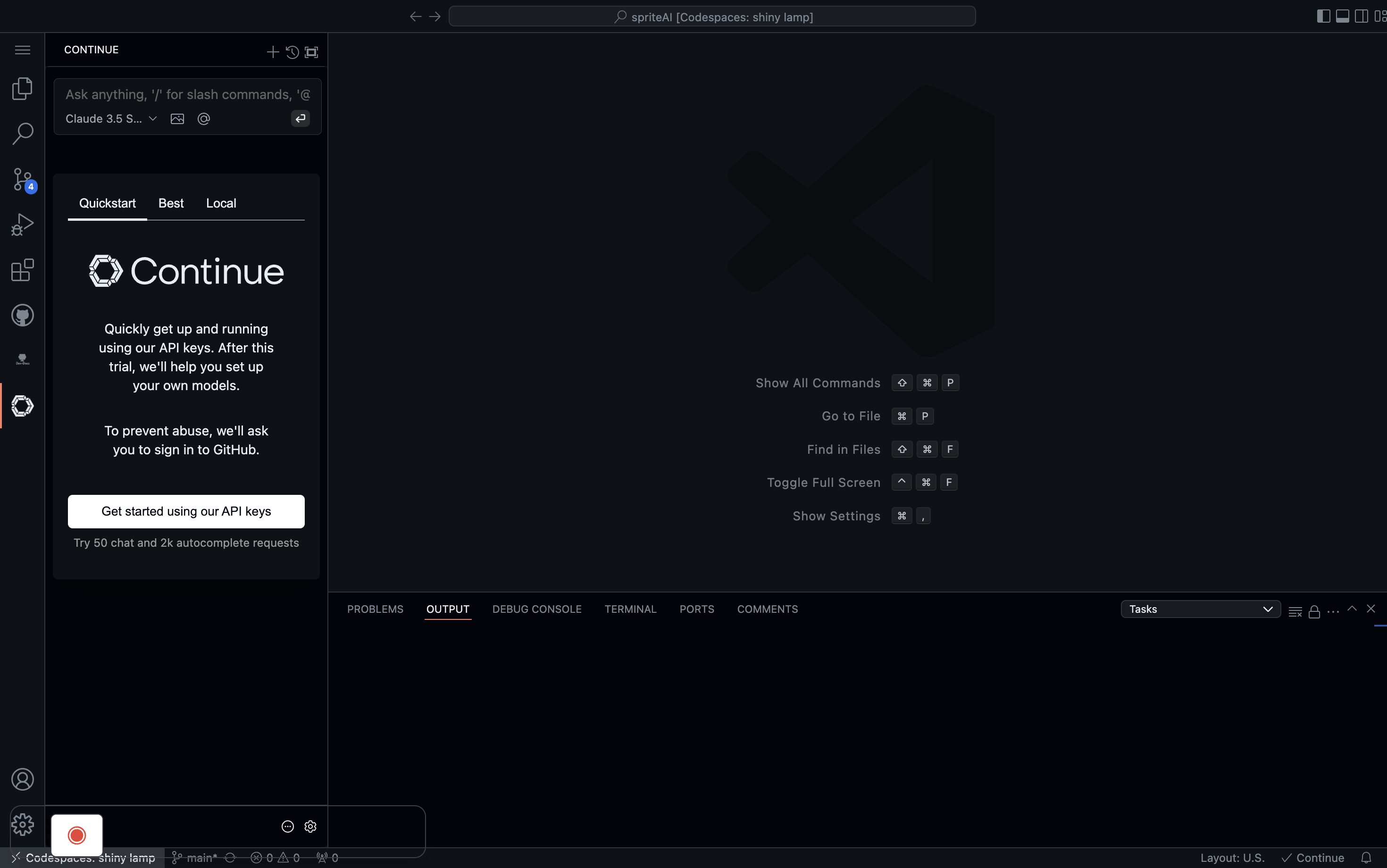 Continue extension interface