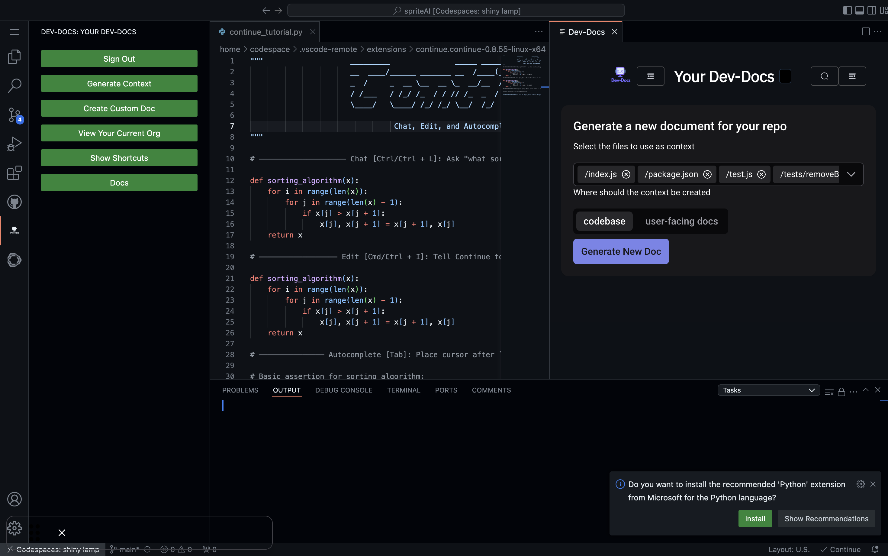 Generate new document